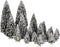 LuVille Kerstdorp Miniatuur Evergreen Bomen - 21 Stuks - H22 x Ø8 cm