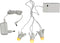LuVille Kerstdorp Miniatuur Gloeilampenketting - 3 lampjes - L15 cm
