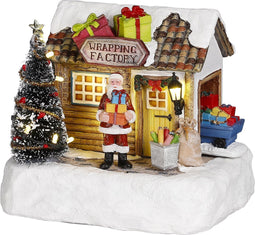 LuVille Kerstdorp Miniatuur Inpakfabriek - L17 x B13 x H14 cm