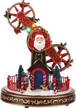 LuVille Kerstdorp Miniatuur Kermis Speedy Windmill - L24 x B21 x H22 cm