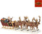 LuVille Kerstdorp Miniatuur Kerstman met zijn Rendierenslee - L21 x B7 x H8 cm