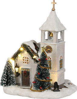 LuVille Kerstdorp Miniatuur Kyrka Zweedse Kerk - L14 x B15 x H20 cm