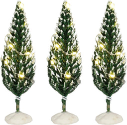 Luville - Snowy Conifer Lighted - Set of 3