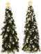 Luville - Snowy Conifer with lights battery operated 2 pieces - Kersthuisjes & Kerstdorpen