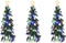 Luville - Snowy Conifer with multicolour lights 3 pieces battery operated - Kersthuisjes & Kerstdorpen