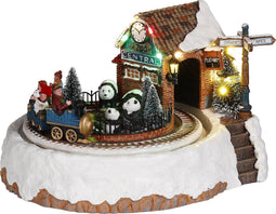 Luville - The Zoo train battery operated - l14xb20,5xh15cm - Kersthuisjes & Kerstdorpen