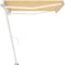vidaXL - Luifel - handmatig - uittrekbaar - met - LED - 400x350 - cm - geel - en - wit