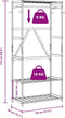 vidaXL - Kledingrek - met - schappen - 80x40x175 - cm - bamboe