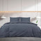 vidaXL - Dekbedovertrekset - 140x200 - cm - katoen - antracietkleurig