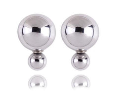 Oorbellen - Dubbele Parel - Zilver - 3 mm