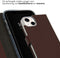 Selencia iPhone 14 - Echt Lederen Bookcase - 3 Pashouders - Bruin