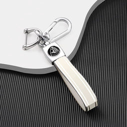 Luxe Auto Sleutelhanger - Kado Cadeau man / vrouw - Piano White-Chroom-TPU sleutelhangers volwassenen
