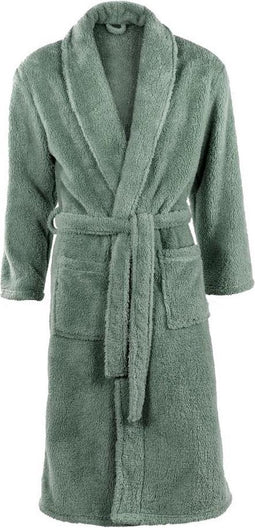 Luxe badjas - unisex - s/m - Groen - Pluche - Extra Zacht