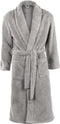 Luxe badjas - unisex - s/m - Licht grijs - Pluche - Extra Zacht