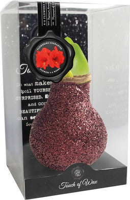 Luxe Bloembol Rode Amaryllis Wax kaarsvet Glitter Bruin cadeauverpa...