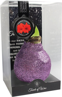 Luxe Bloembol Rode Amaryllis Wax kaarsvet Glitter Roze cadeauverpak...