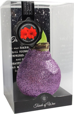 Luxe Bloembol Rode Amaryllis Wax kaarsvet Glitter Roze cadeauverpak...
