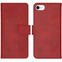 Luxe Bookcase voor de iPhone SE (2022 / 2020) / 8 / 7 / 6(s) - Rood
