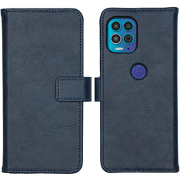 Luxe Bookcase voor de Motorola Moto G100 - Donkerblauw