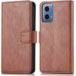 Luxe Bookcase voor de Motorola Moto G34 - Bruin