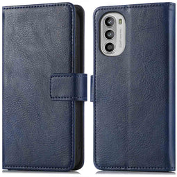 Luxe Bookcase voor de Motorola Moto G53 - Donkerblauw