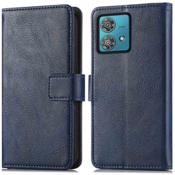 Luxe Bookcase voor de Motorola Moto G84 - Donkerblauw
