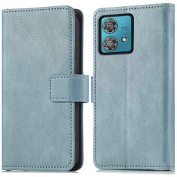 Luxe Bookcase voor de Motorola Moto G84 - Lichtblauw