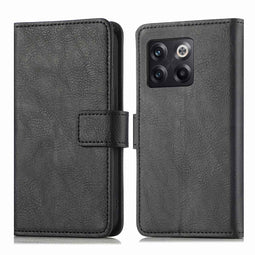 Luxe Bookcase voor de OnePlus 10T - Zwart