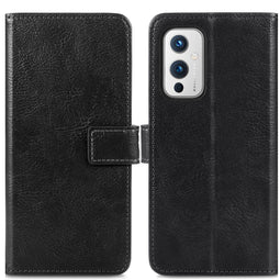 Luxe Bookcase voor de OnePlus 9 - Zwart