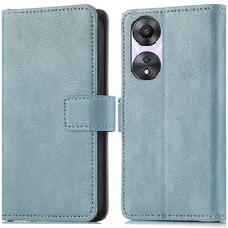 Luxe Bookcase voor de Oppo A78 - Lichtblauw