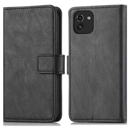 Luxe Bookcase voor de Samsung Galaxy A03 - Zwart