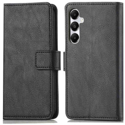 Luxe Bookcase voor de Samsung Galaxy A55 - Zwart