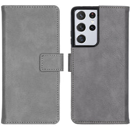 Luxe Bookcase voor de Samsung Galaxy S21 Ultra - Grijs