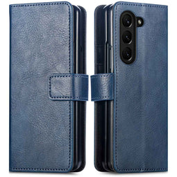 Luxe Bookcase voor de Samsung Galaxy Z Fold 5 - Donkerblauw