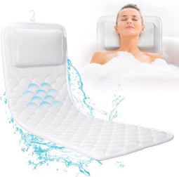Luxe Full Body Badkussen met 18 Grote Antislip Zuignappen en Neksteun - 3D Mesh Air Mesh Ademend Badaccessoire