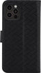 Luxe Hoes Geschikt voor iPhone 12 Hoesje Bookcase met Anti Skim Bescherming - Pasjes RFID Beschermd Cover - Black - Luxe Telefoonhoesje Wallet Case Pasjeshouder PU Leder