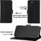 Luxe Hoes Geschikt voor iPhone 12 Hoesje Bookcase met Anti Skim Bescherming - Pasjes RFID Beschermd Cover - Black - Luxe Telefoonhoesje Wallet Case Pasjeshouder PU Leder