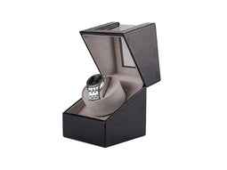 Luxe Horloge Opwinder – Watch Winder Box – Automatische Horloge – Voor 1 Horloge – Zwart Leer