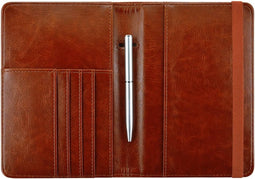 Luxe Kentekenbewijs Mapje Hoes / Autopapieren Mapje Hoesje met Anti Skim Bescherming - Cognac Bruin