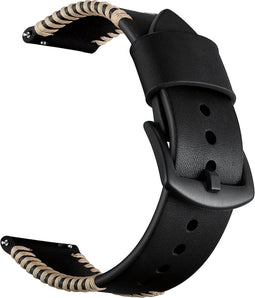 Luxe Leren Bandje 20mm - Zwart