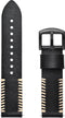 Luxe Leren Bandje 22mm - Zwart