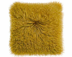 Luxe Mongools Lammerenbont Kussensloop - Echt Suède met Leren Achterkant, 40x40 cm