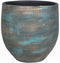 Luxe plantenpot/bloempot blauw/goud Madeira van keramiek 14 cm - Keramische plantenpotten/plantenbakken