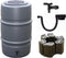 Luxe set antraciet: Regenton 227L + luxe vulautomaat + voet + kraan en kindveilig deksel