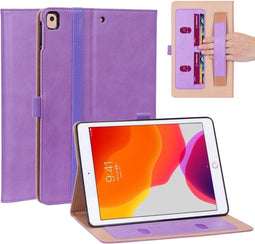 Luxe stand flip cover hoes - Geschikt voor iPad 10.2 inch (2019/2020/2021) - Paars