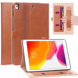 Luxe stand flip cover hoes - iPad 10.2 inch (2019/2020/2021) - Bruin