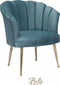 Luxe Velvet Schelp Fauteuil Mila Babyblauw | Gouden Poten