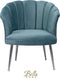 Luxe Velvet Schelp Fauteuil Mila Babyblauw | Zilveren Poten