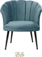 Luxe Velvet Schelp Fauteuil Mila Babyblauw | Zwarte Poten