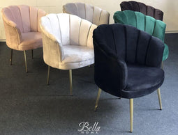 Luxe Velvet Schelp Fauteuil Mila Groen